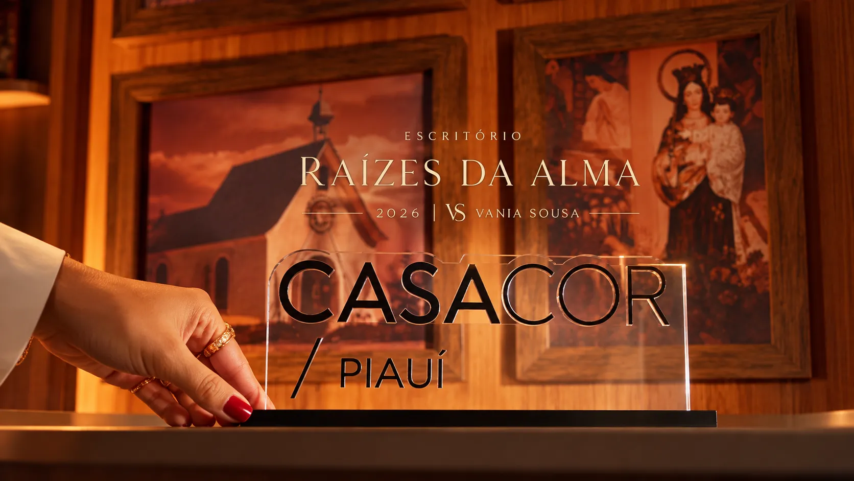 Placa do Escritório Raízes da Alma e troféu da CASACOR Piauí 2026