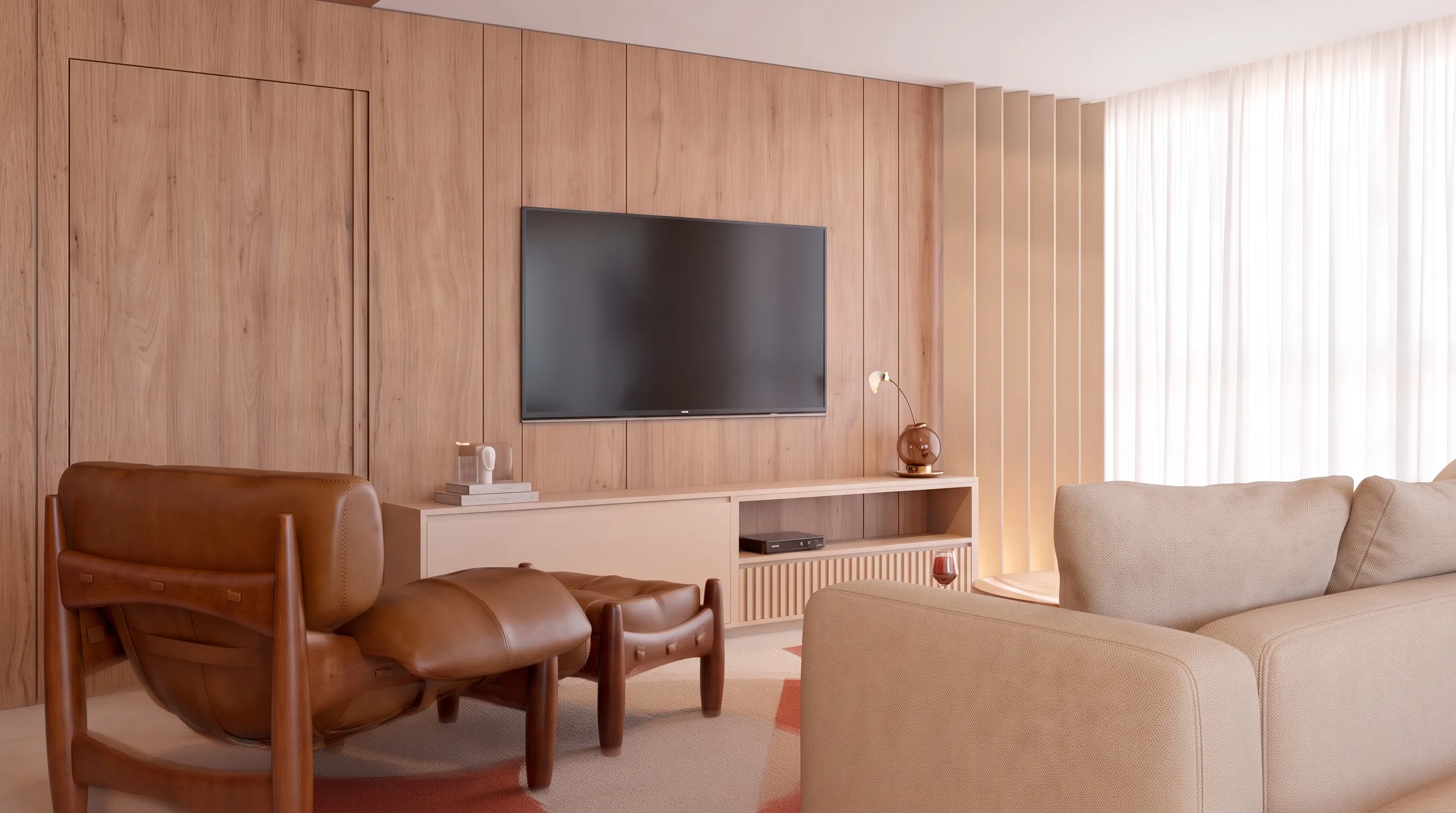 Sala de TV em madeira